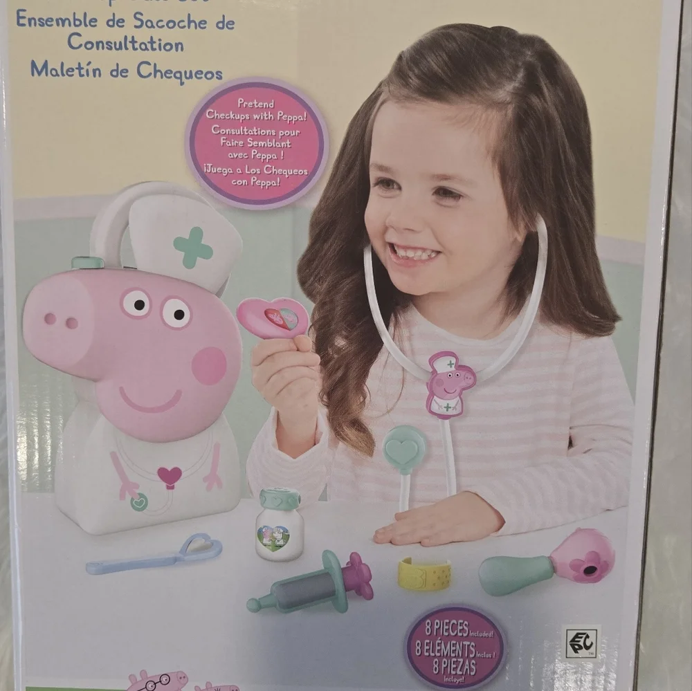 Peppa Pig Pink and White Plush Doll Set‎